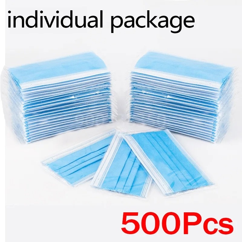 50-500 szt. jednorazowych mase – Disposable Mask Blue recenzja i cena
